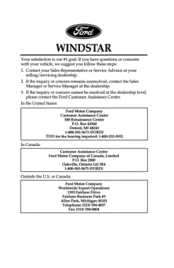 1997 Ford Windstar Owners Manual